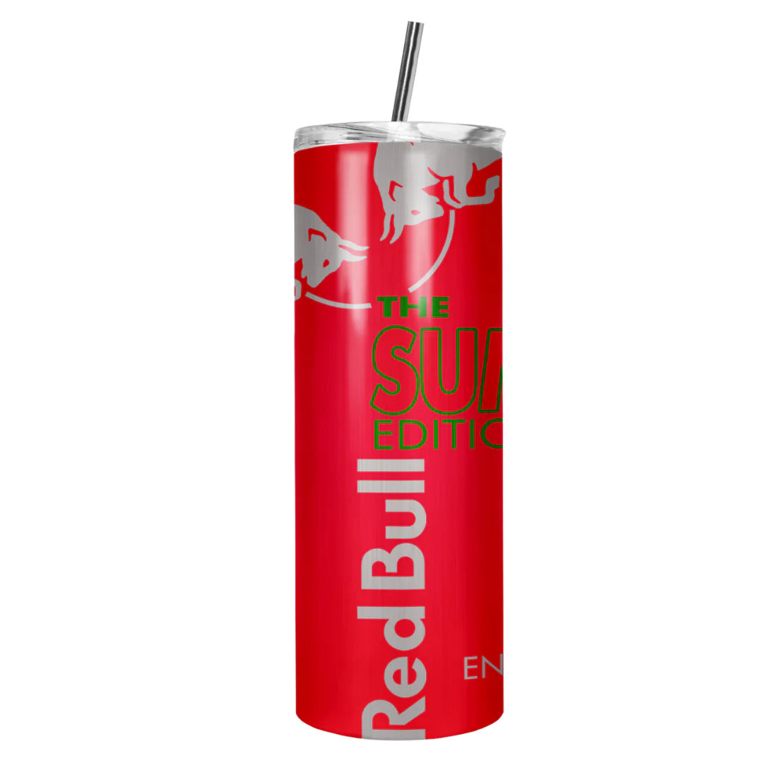 Red Bull Cup With Straw Red Edition