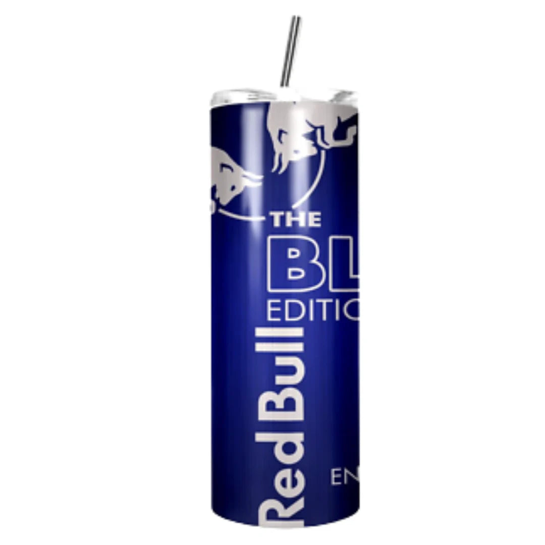 Red Bull Cup With Straw Blueberry Edition