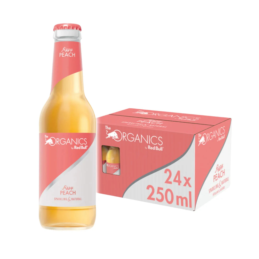 Pack X24 Red Bull Organics Fizzy Peach Glass Bottle 250ML